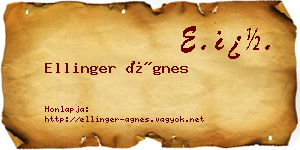 Ellinger Ágnes névjegykártya